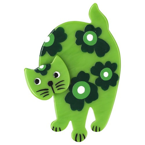 Green Marimekko Titus Cat Brooch