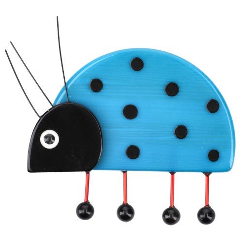 Turquoise Ladybug in profile - Galalith – Vintage Jewelry - handcrafted by Pavone by Pavone