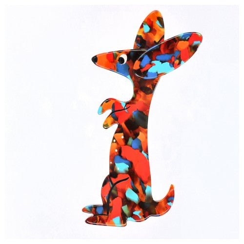 Tutti Frutti (orange) Boogie Bunny Rabbit Brooch - Galalith – Vintage Jewelry - handcrafted by Pavone by Pavone