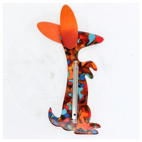 Tutti Frutti (orange) Boogie Bunny Rabbit Brooch with Orange Ears - Galalith – Vintage Jewelry - handcrafted by Pavone by Pavone