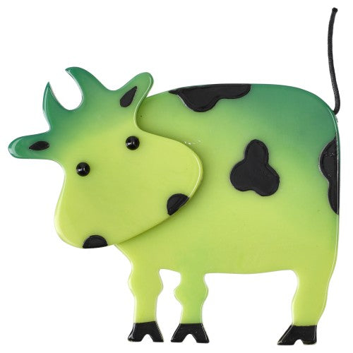 Anise Green Lolo Cow Brooch
