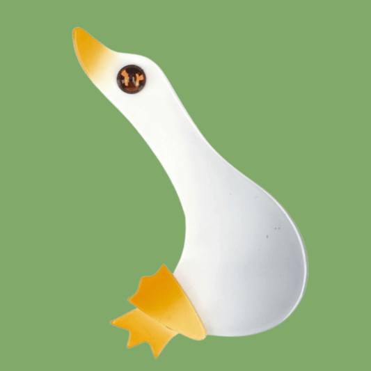 White Goose Brooch (small model) G - Galalith – Vintage Jewelry - handcrafted by Pavone by Pavone