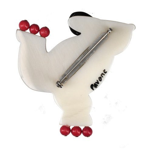 White Roller Bear Brooch (link) - Galalith – Vintage Jewelry - handcrafted by Pavone by Pavone