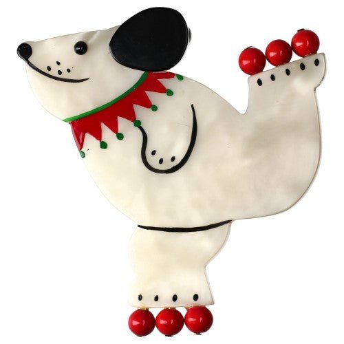White Roller Bear Brooch (link) - Galalith – Vintage Jewelry - handcrafted by Pavone by Pavone