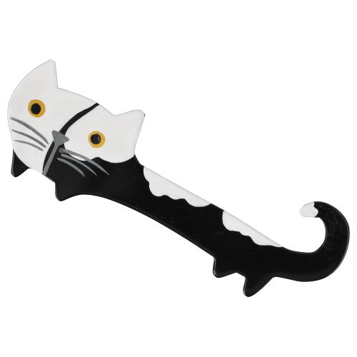 Black and White Yukiko Cat Brooch