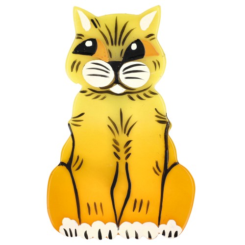 Sunny Yellow Zouzounet Cat Brooch 