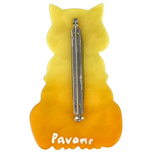 Sunny Yellow Zouzounet Cat Brooch  back side
