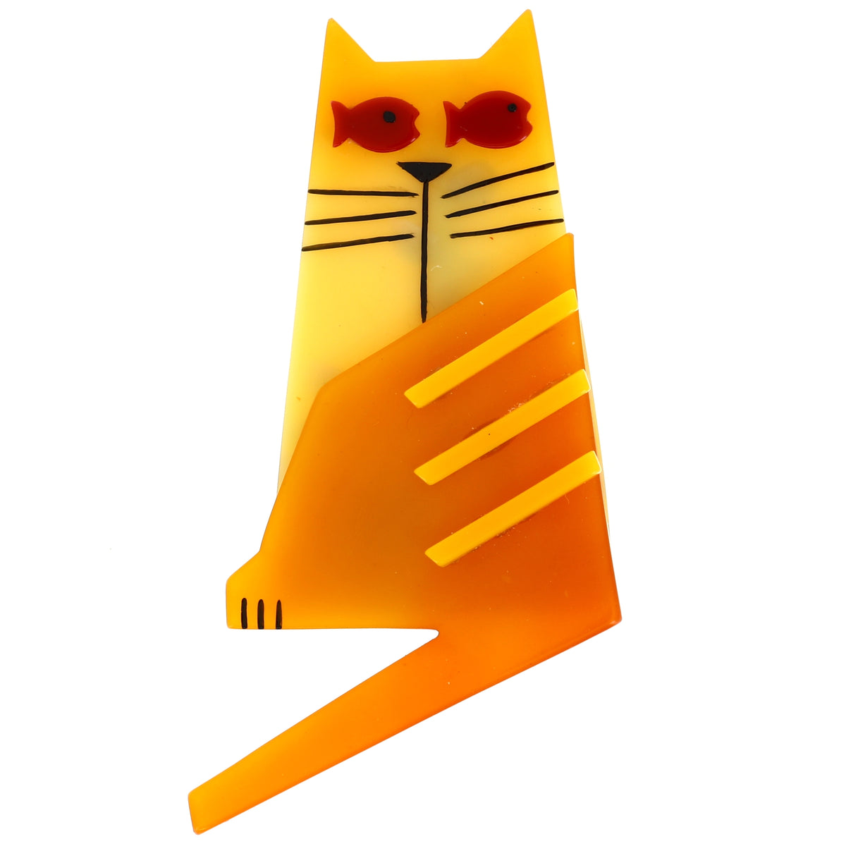 Lemon, Apricot and Yellow Nono Cat Brooch