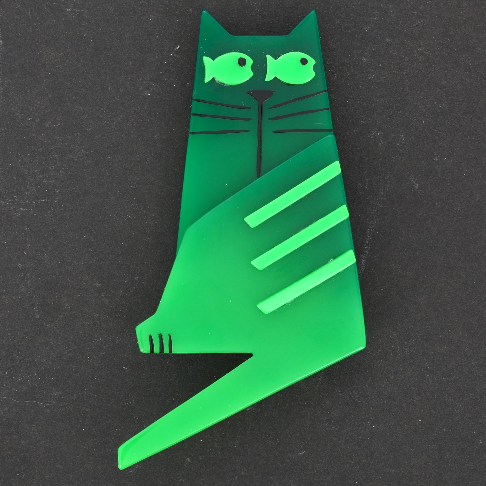 Spinash Green and Mint Nono Cat Brooch 