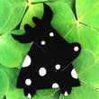 Black and White Marguerite Cow Brooch
