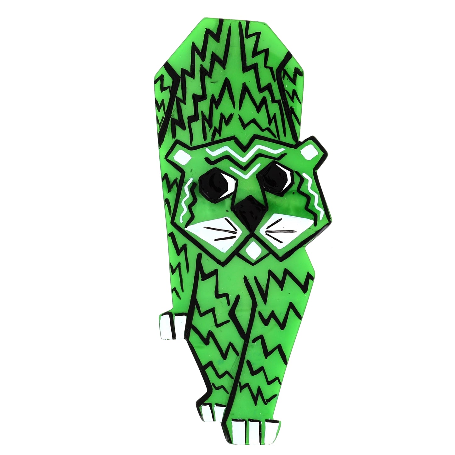 Green Tiger Brooch in galalith