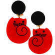 Red Snail Cat Earrings in galalith