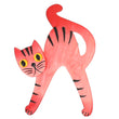 Pearly Pink Happy Cat Brooch in galalith