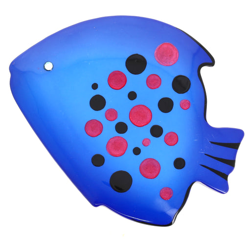 Klein Blue Loulou Fish Brooch with polka dots