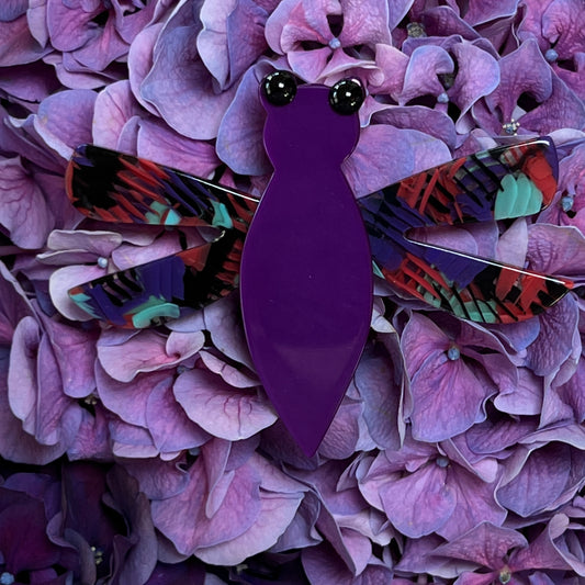 Purple Dragonfly Brooch