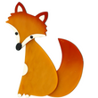 Ocher Yellow Ladyfox Fox Brooch in galalith