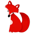 Scarlet Red Ladyfox Fox Brooch in galalith