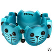 Turquoise Round Cat Head Bracelet in galalith