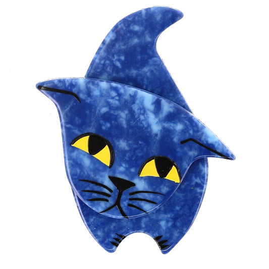 Speckled Blue Zorro Cat Brooch