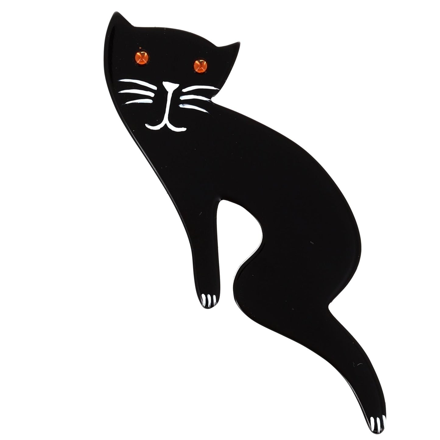 黑色慵懒猫胸针