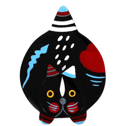 Black Tapi cat brooch decor - Galalith – Vintage Jewelry - handcrafted by Pavone by Pavone