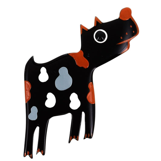 Black Youki Dog Brooch - Galalith – Vintage Jewelry - handcrafted by Pavone by Pavone