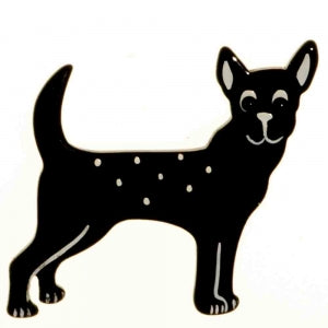 Black Honoré Dog Brooch in galalith