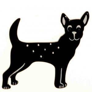 Black Honoré Chihuahua Dog Brooch P - Galalith – Vintage Jewelry - handcrafted by Pavone by Pavone