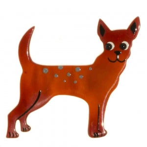 Ginger Honoré Dog Brooch in galalith