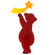 Amaranth and yellow Star Bear Brooch in galalith