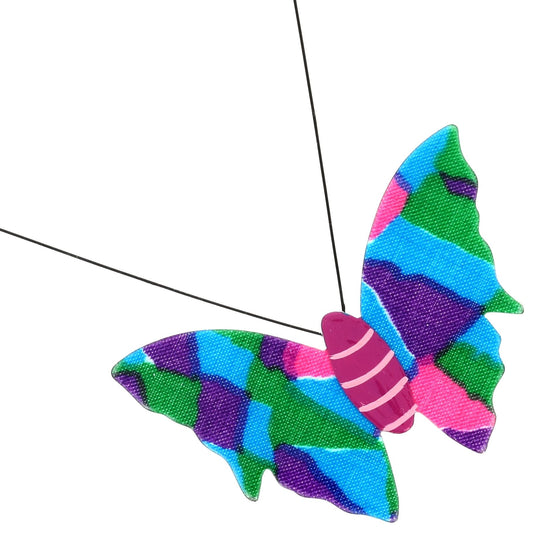 Butterfly Brooch with printed dress - Galalith – Vintage Jewelry - handcrafted by Pavone by Pavone