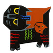 Black and Ginger Picasso Cat Brooch in galalith