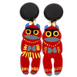 couple totem earrings in galalith (casein)