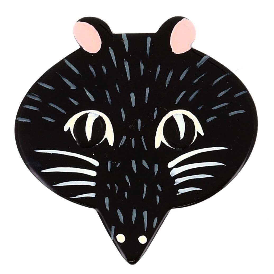 Black Rat Head in galalith (casein)