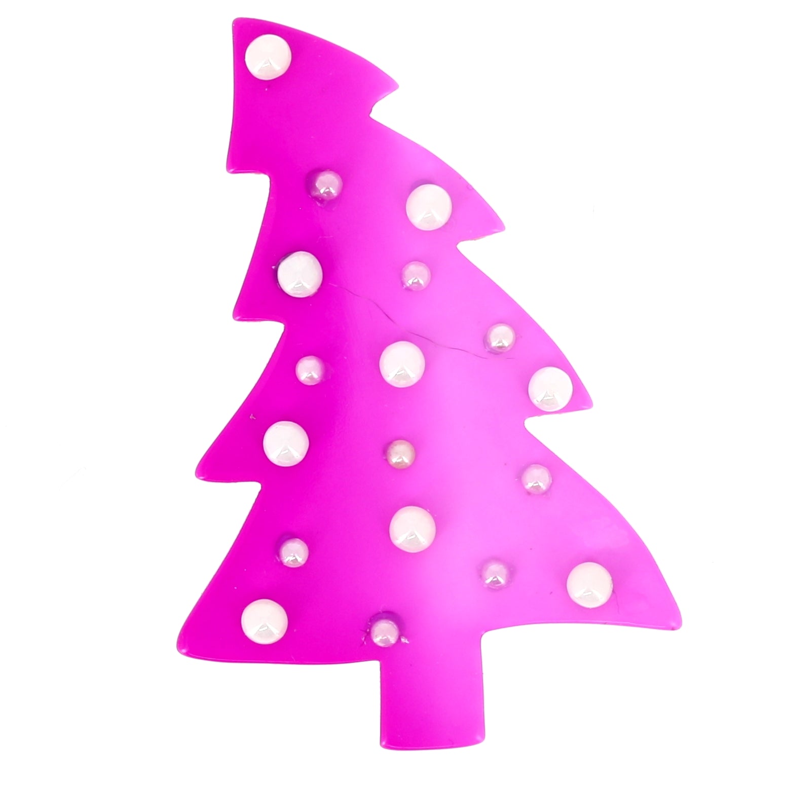 Cyclamen Pink Pearl Christmas Tree Brooch - Galalith – Vintage Jewelry - handcrafted by Pavone by Pavone