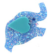 Brillant Blue with an azur blue Ear Elephant Heart  Brooch