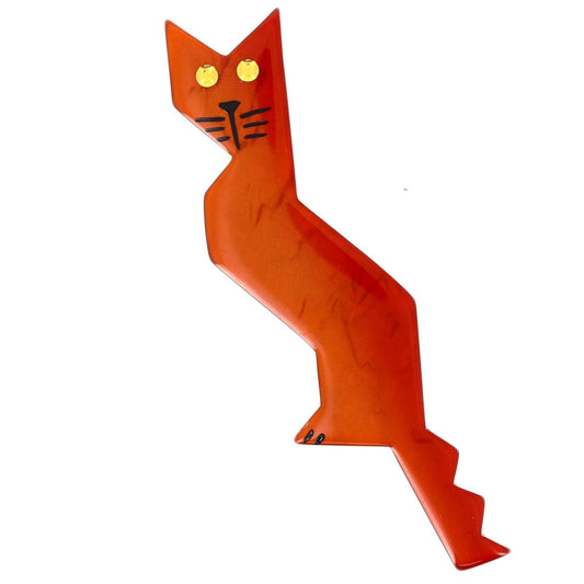 Ginger Proudy Cat Brooch - Galalith – Vintage Jewelry - handcrafted by Pavone by Pavone