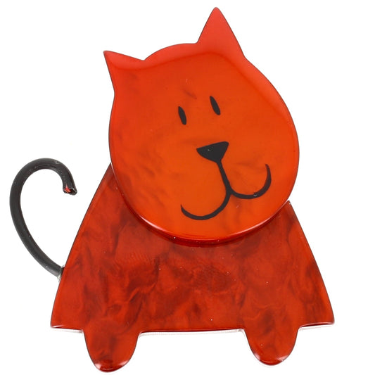 Ginger Romy Cat Brooch - Galalith – Vintage Jewelry - handcrafted by Pavone by Pavone