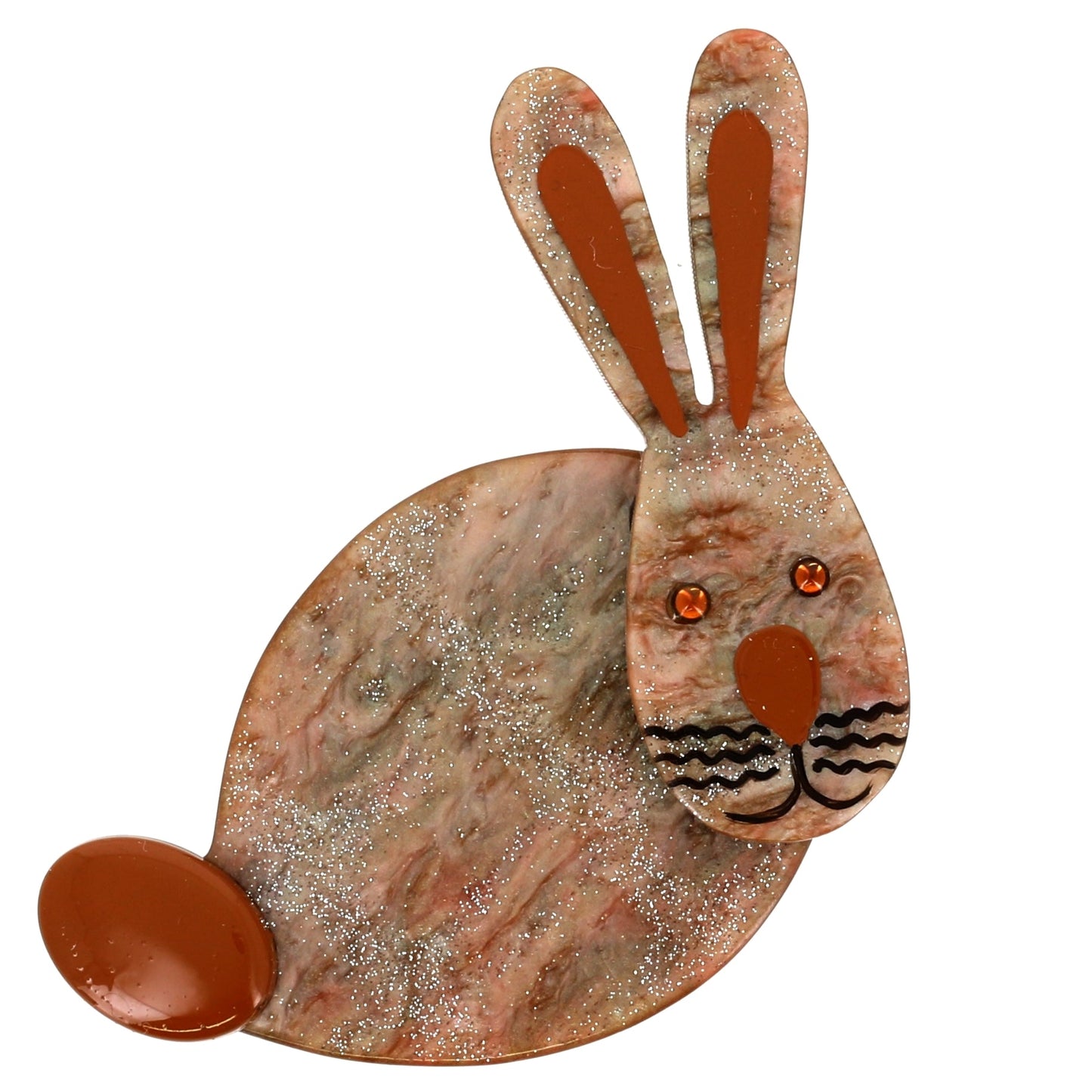 Golden Pearly Beige Boreal Pumpkin Rabbit Brooch - Galalith – Vintage Jewelry - handcrafted by Pavone by Pavone