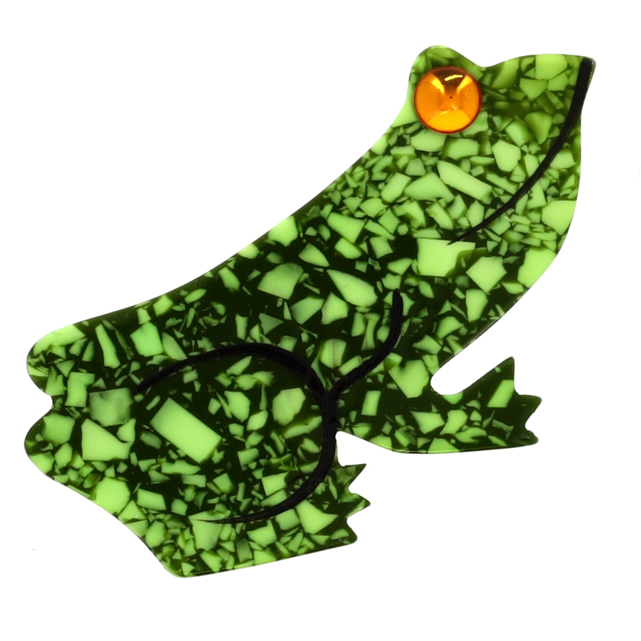 Mosaic Anis Jujuba Frog Brooch