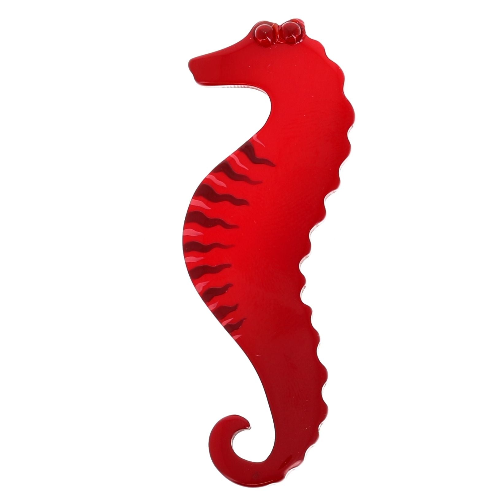 Red Black and Azur Blue Seahorse Brooch