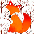 Orange Ladyfox Fox Brooch