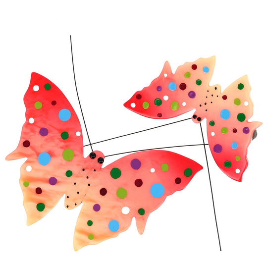 Large Pink Butterfly Brooch - Galalith – Vintage Jewelry - handcrafted by Pavone by Pavone