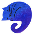 Cobalt Blue Laskar Cat Brooch in galalith