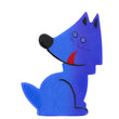 Small Blue Werewolf Wolf Brooch in galalith