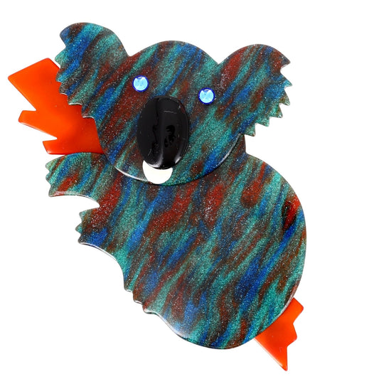 Multicolored Iridescent Koala Brooch - Galalith – Vintage Jewelry - handcrafted by Pavone by Pavone