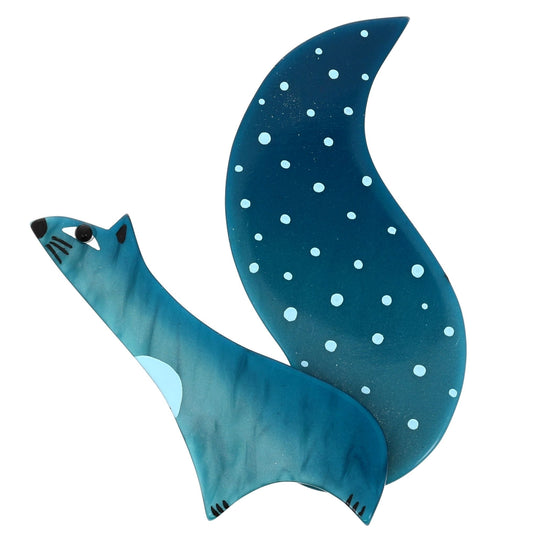Ocean Blue Polkadots Cassegrain Squirrel Brooch - Galalith – Vintage Jewelry - handcrafted by Pavone by Pavone