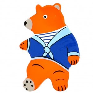 Orange Sailor Cub Brooch - Galalith – Vintage Jewelry - handcrafted by Pavone by Pavone