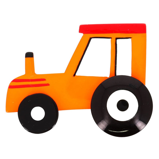 Orange Tactor Brooch - Galalith – Vintage Jewelry - handcrafted by Pavone by Pavone