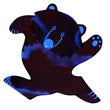 Chamare Blue Dancing Bear Brooch in galalith